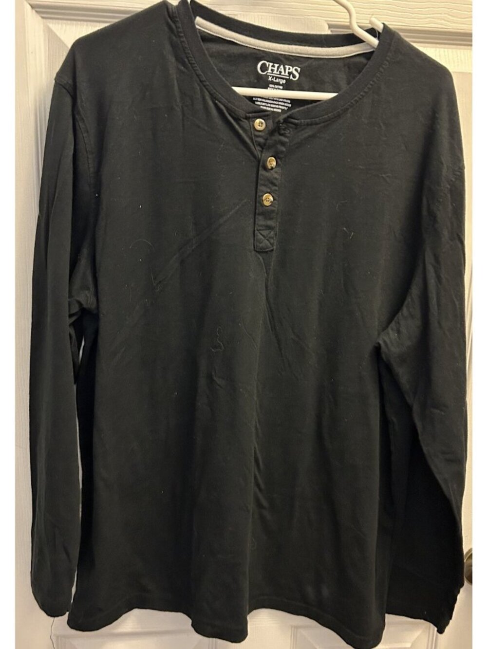 Chaps Henley XLarge Black 272